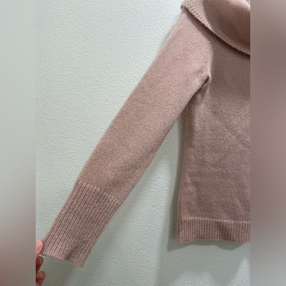 Theory Sabine Wool Blend Off The Shoulder Sweater Mauve Pink Sz P or XS - Picture 5 of 6